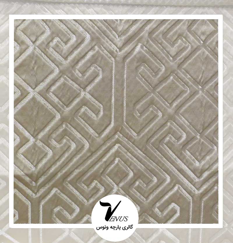 پارچه مبلی ترک اویپک | طرح کریستال رنگ کرم