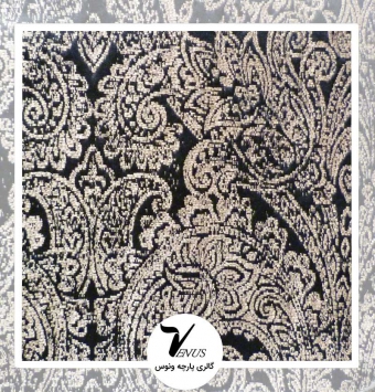 پارچه مبلی ترک اویپک | طرح لایف رنگ مشکی با گل بژ