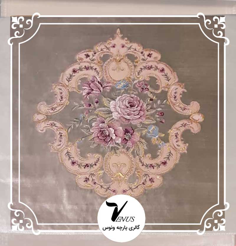 پارچه مبلی مخمل ترک گلدوزی سبز سدری 5 طرح | Coli