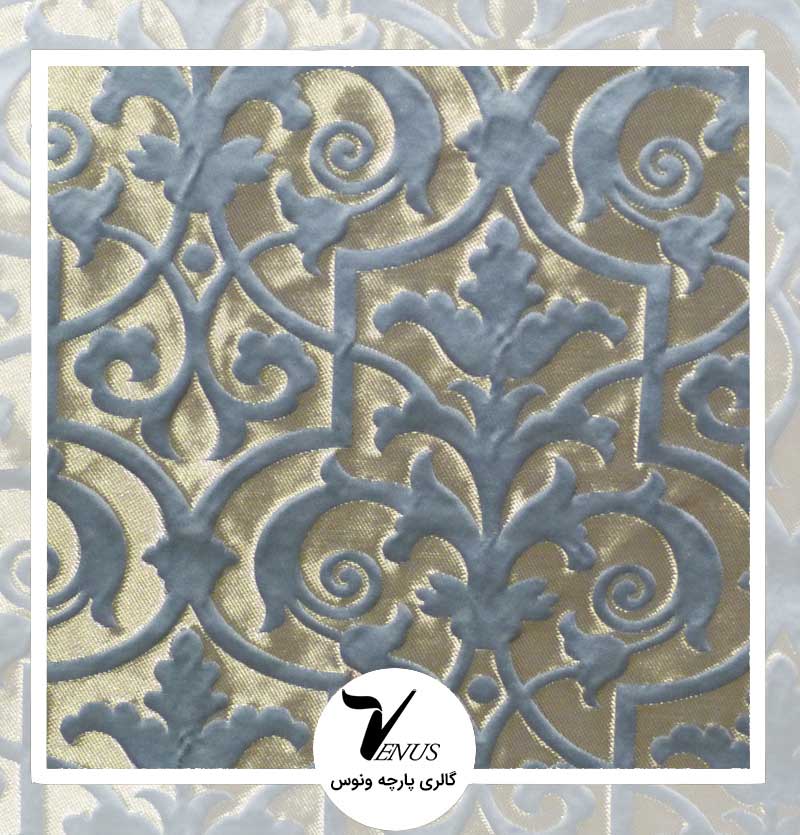 پارچه مبلی ترک اویپک | طرح کریستال رنگ سبز آبی