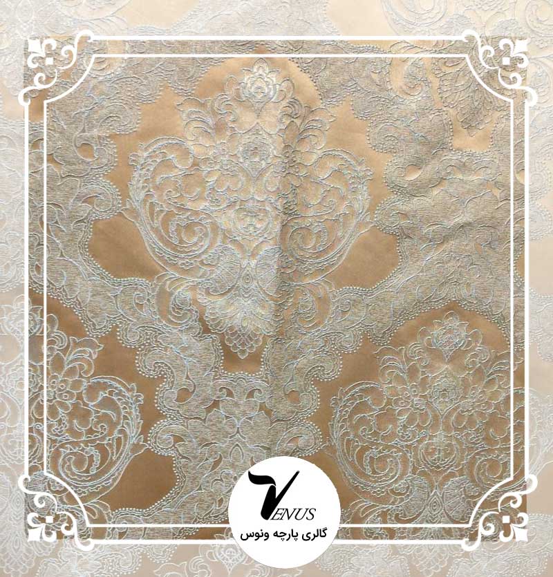 پارچه مبلی ترک کوبلن ساتن | طرح سامسون رنگ طلایی