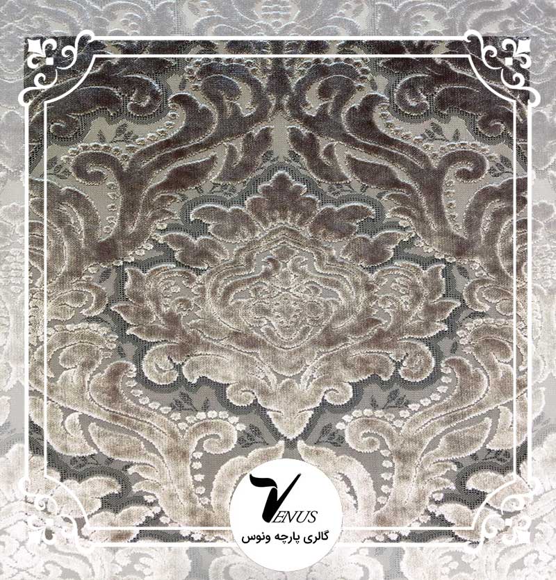 پارچه مبلی مخمل ترک | طرح روحکن رنگ سبز یشمی