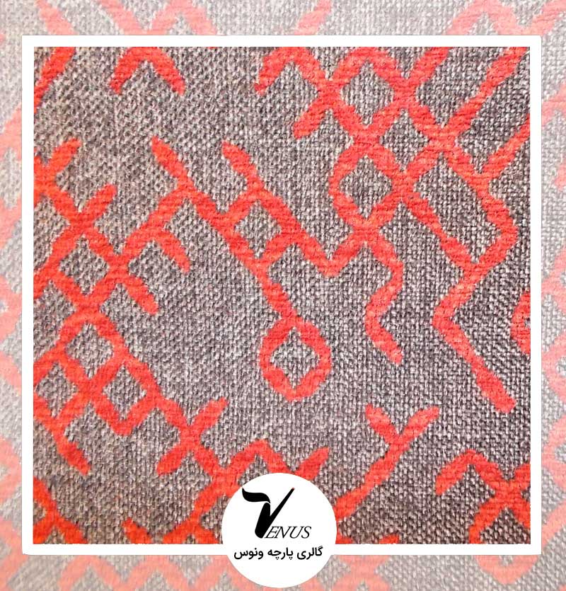 پارچه مبلی اویپک | طرح بتا | رنگ خاکستری قرمز