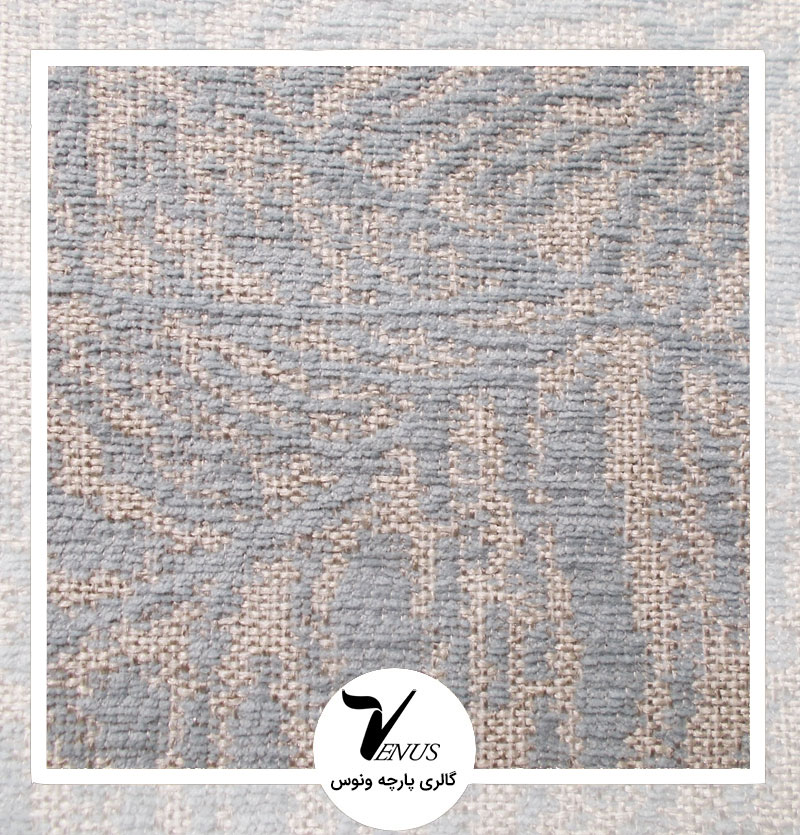 پارچه مبلی اویپک| طرح بتا | رنگ کرمی- آبی