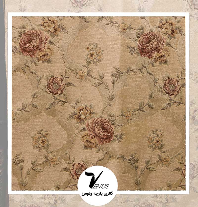 پارچه مبلی ترک شانل تافته لیس| کد L182.2202 | رنگ کرم