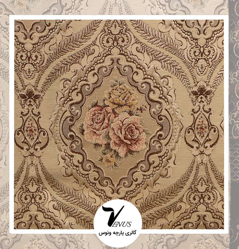 پارچه مبلی ترک شانل تافته لیس| کد L193.2201 | رنگ طلایی