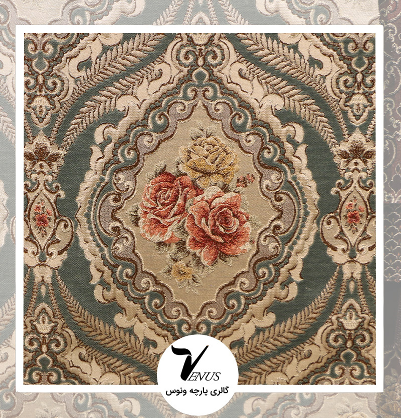 پارچه مبلی ترک شانل تافته لیس| کد L193.2203 | رنگ یشمی