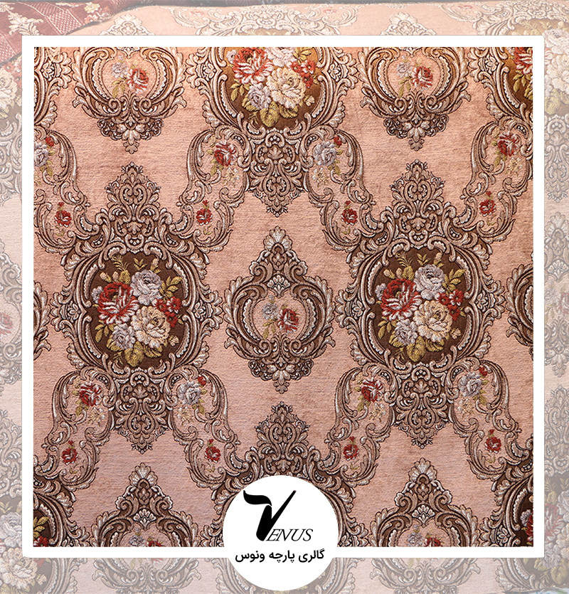 پارچه مبلی ایشیک قطیفه ترکیه | طرح سرهات 1503 | رنگ صورتی