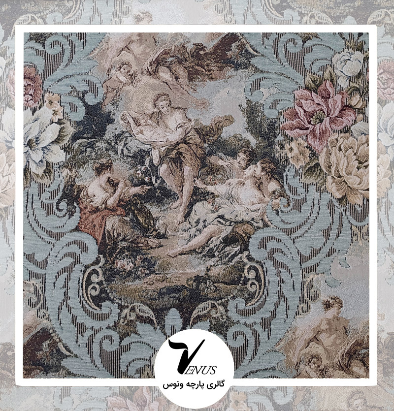 پارچه مبلی ترک کوبلن شانل تیاترو | کد st79300-4 | رنگ فیروزه ای