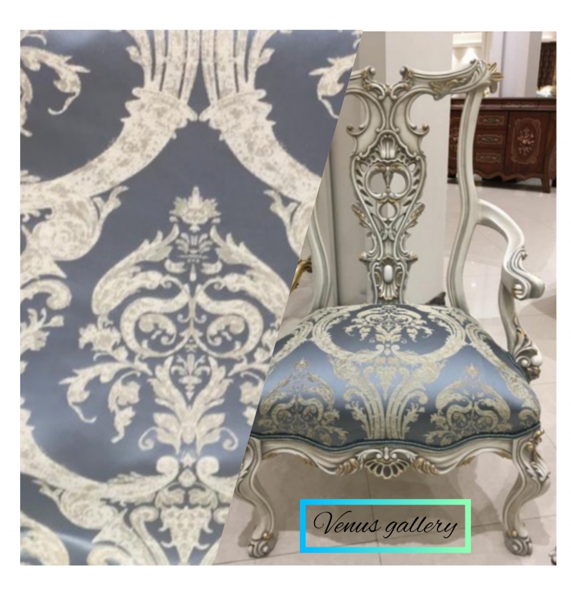 پارچه مبلی ساتن گلدار و ساده کلاسیک داماس | 4 رنگ