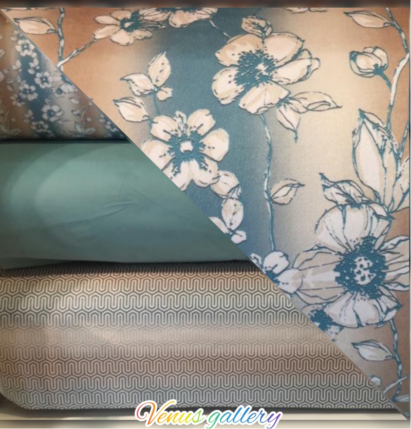 پارچه مبلی ترک مخمل آبی 2 طرح و ساده | Vilatex