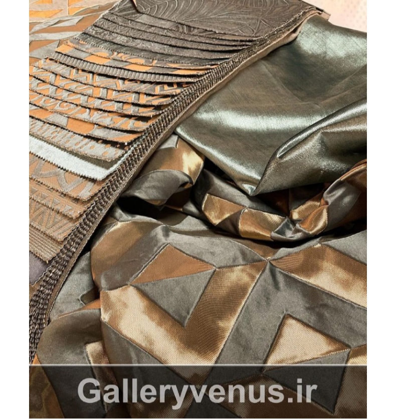 پارچه مبلی کوبلن ساتن طرح دار سبز اویپک Evipek