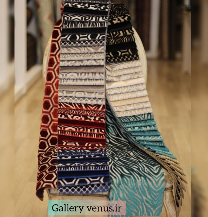 پارچه مبلی مخمل ترک سفید مشکی 9 طرح | Evipek York