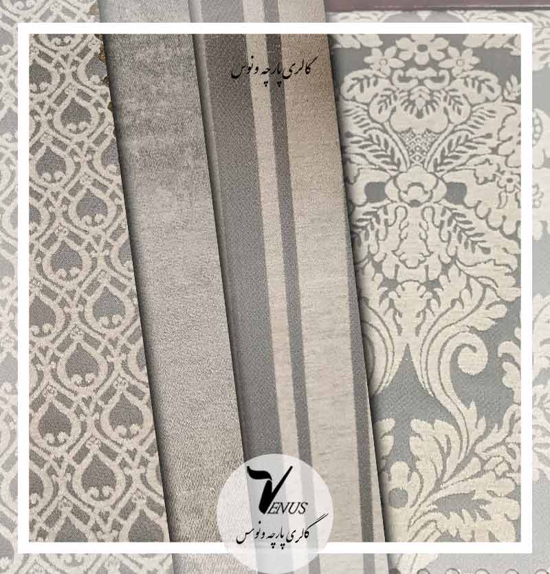 پارچه مبلی جدید شانل یزد گلدار راه ساده پتینه لوزی Givenchy