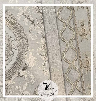 پارچه مبلی شانل ترک طوسی مشکی راه راه گلدار ساده | Marfa