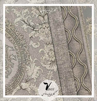 پارچه مبل راحتی و سلطنتی ترک شانل طوسی تیره 4 طرح | Marfa