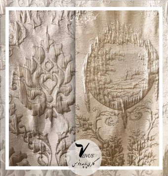 پارچه مبل استیل سلطنتی جدید یزد شانل کرمی | Ayli