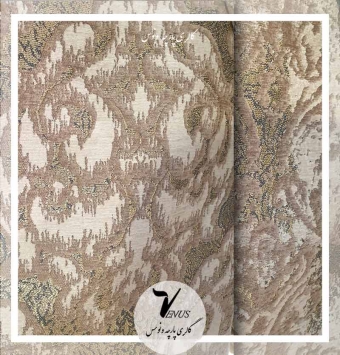 پارچه مبل استیل شانل راه گلدار ساده لوزی کرم شکلاتی Alnoosh