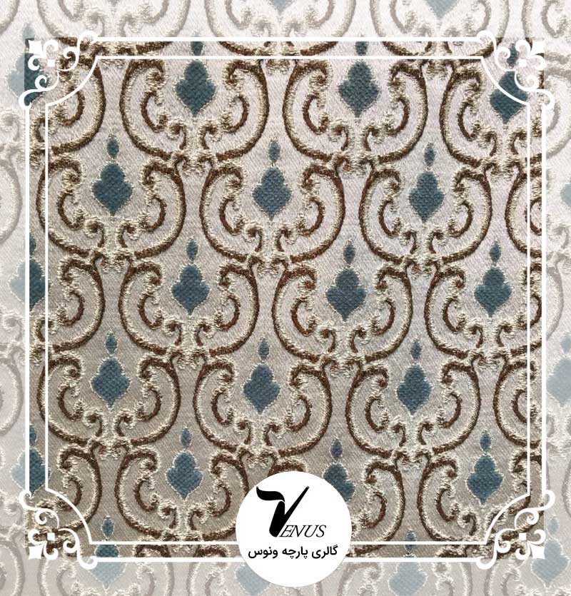 پارچه مبلی ترک شانل طرح L193K3 رنگ سبزآبی