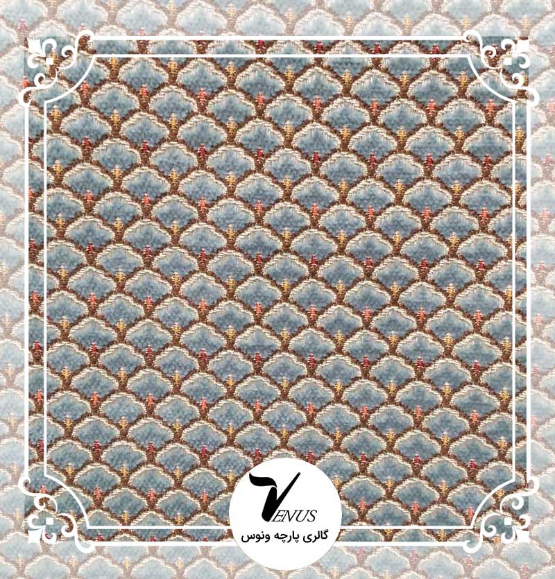 پارچه مبلی ترک شانل طرح L193K3 رنگ سبزآبی