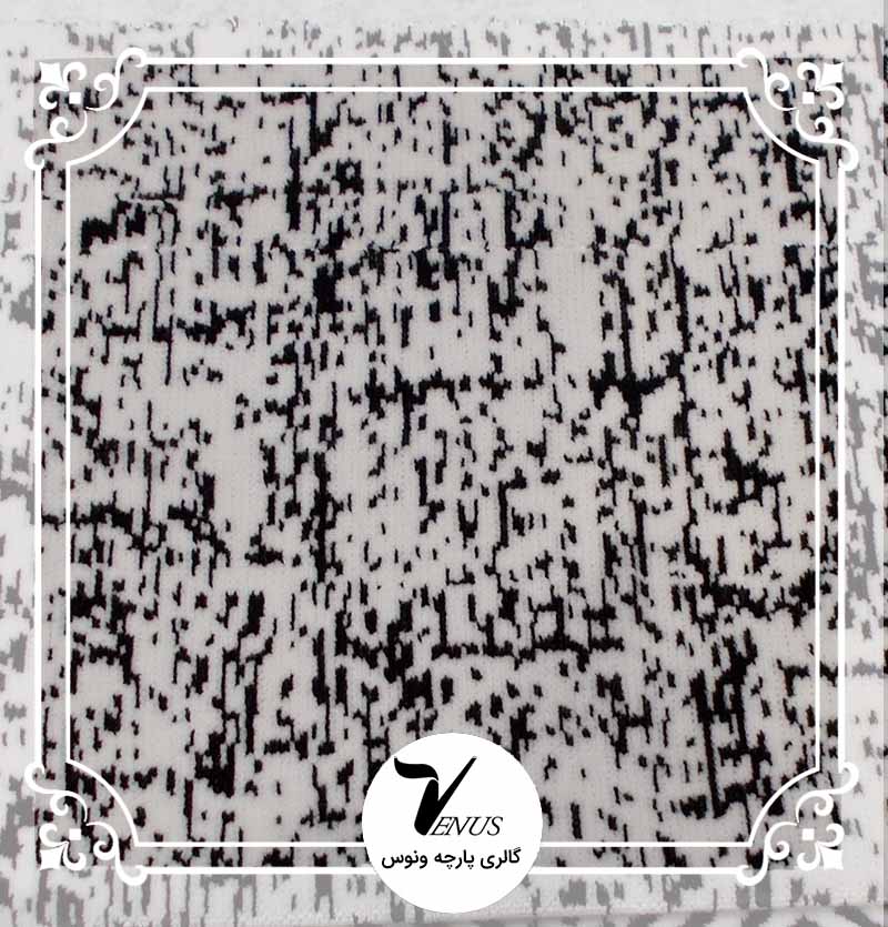 پارچه مبلی ترک اویپک طرح مایا رنگ سفید مشکی طرح 8