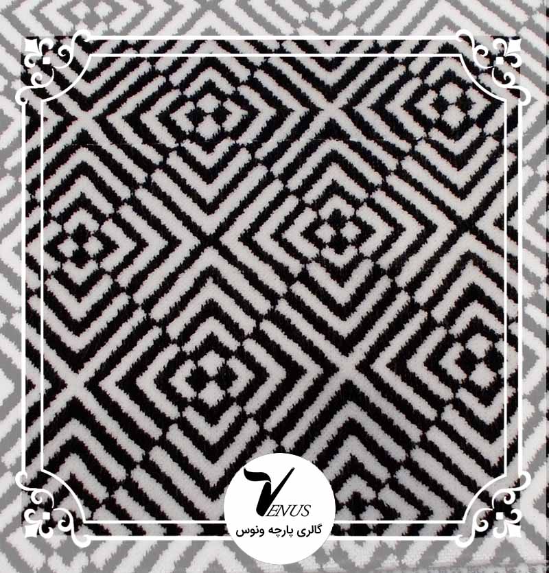 پارچه مبلی ترک اویپک طرح مایا رنگ سفید مشکی طرح 9