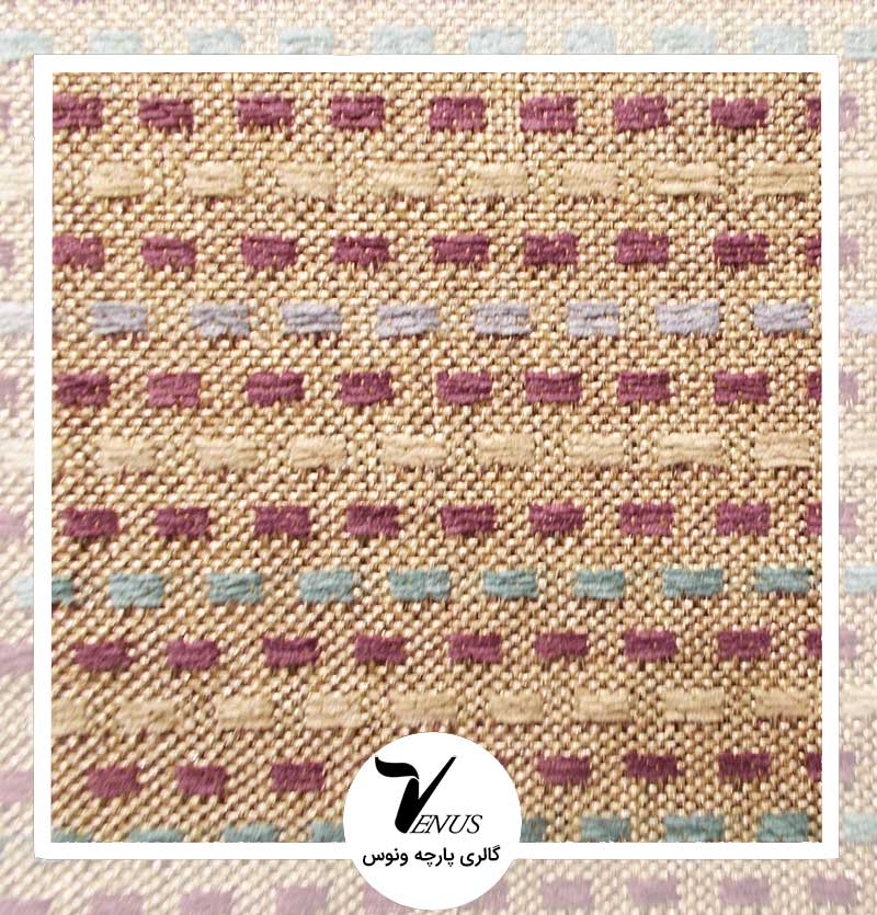 پارچه مبلی اویپک| طرح بتا | رنگ کرمی _ زرشکی 7