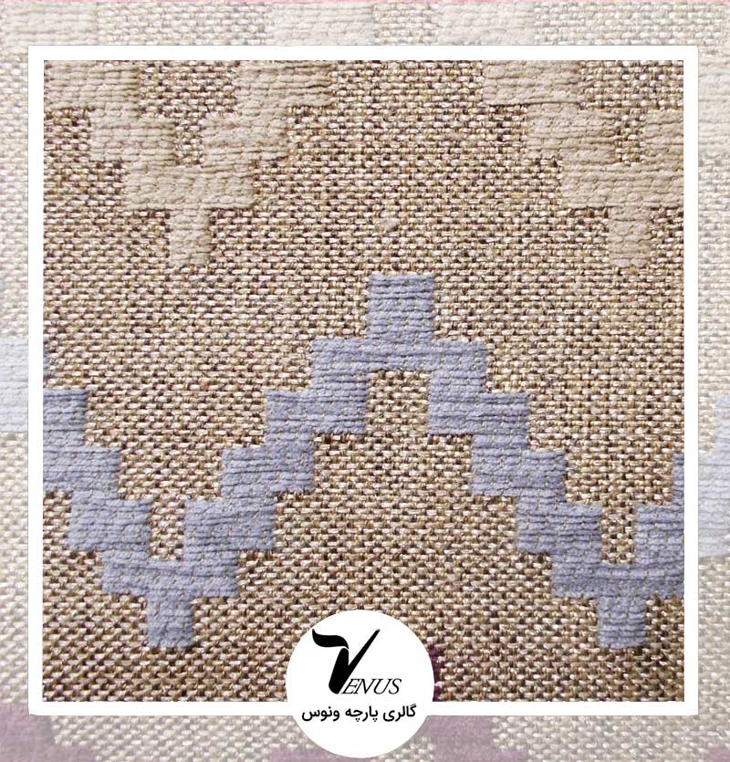 پارچه مبلی اویپک| طرح بتا | رنگ کرمی _ زرشکی 2