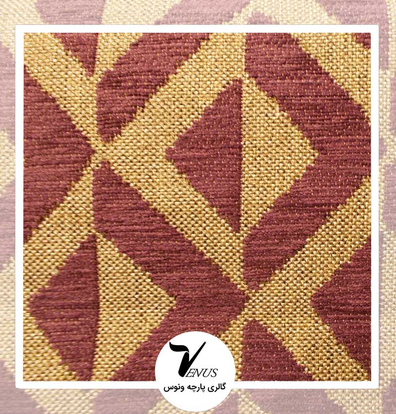 پارچه مبلی اویپک| طرح بتا | رنگ کرمی _ زرشکی 1