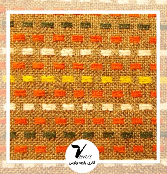 پارچه مبلی اویپک| طرح بتا | رنگ قهوه ای-کرمی-قرمز-زرد 2