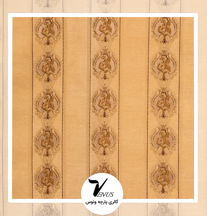 پارچه مبلی ایشیک قطیفه ترکیه| طرح گلد 102 | رنگ طلایی
