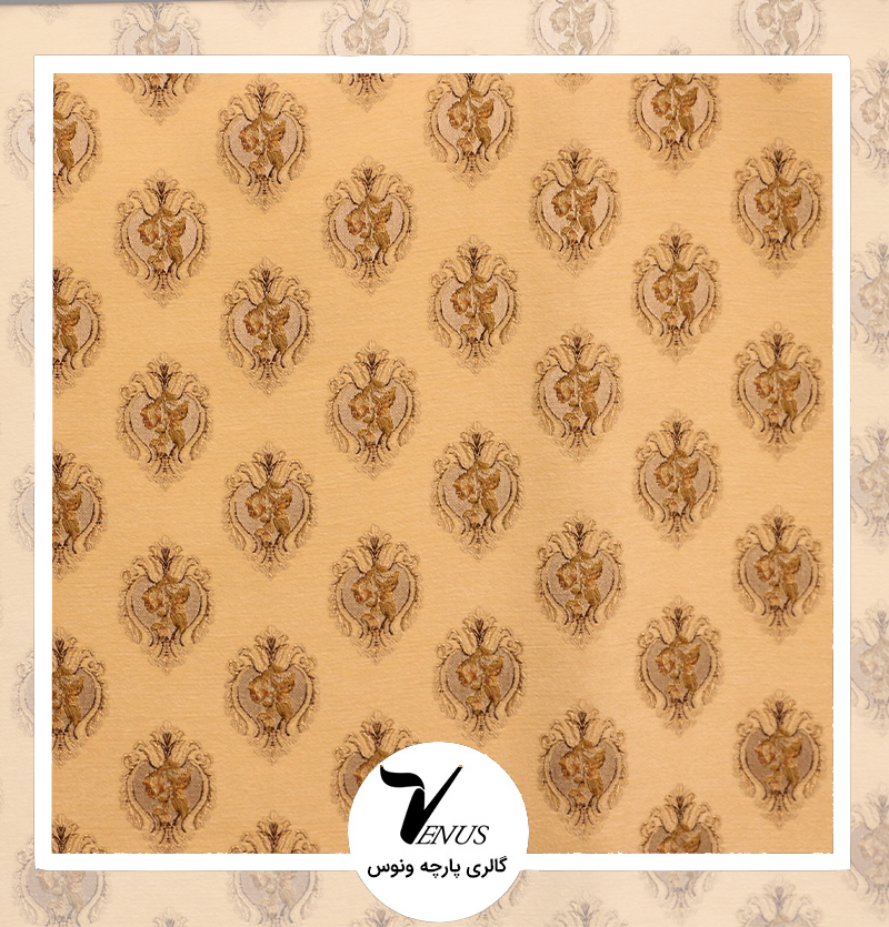 پارچه مبلی ایشیک قطیفه ترکیه| طرح گلد 102 | رنگ طلایی