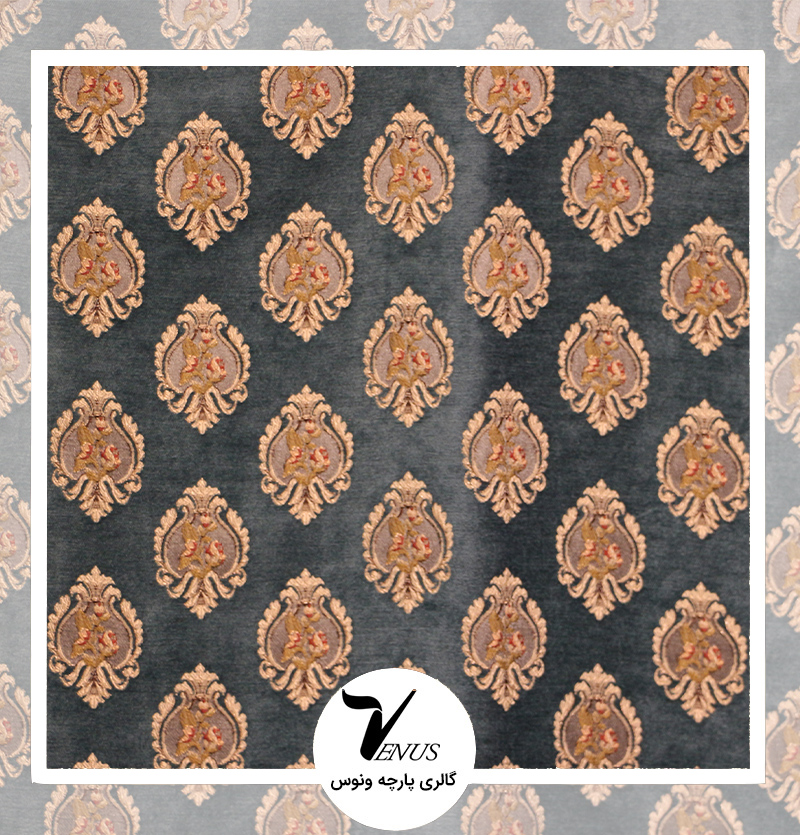 پارچه مبلی ترک شانل تافته لیس| کد gold701 | رنگ سورمه ای