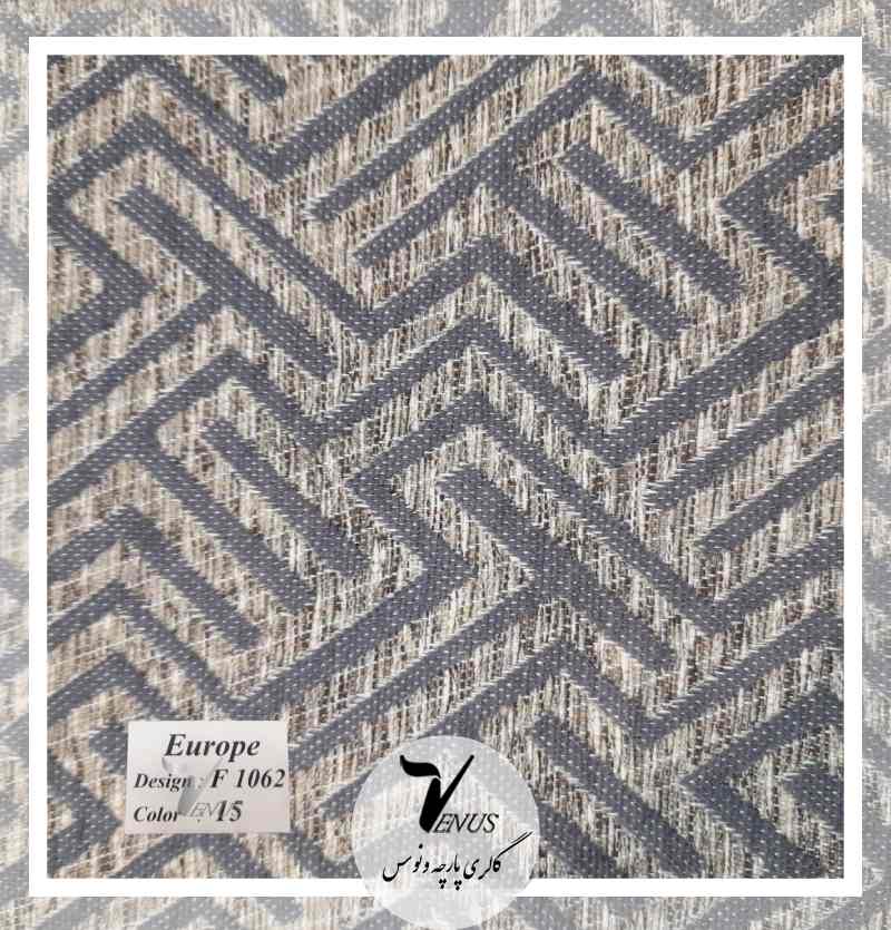 پارچه مبل راحتی یزد طرح هندسی طوسی