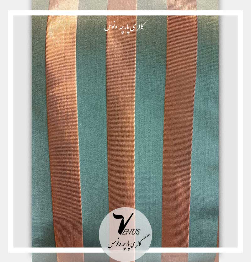 پارچه مبلی راه راه ترک سبز طلایی