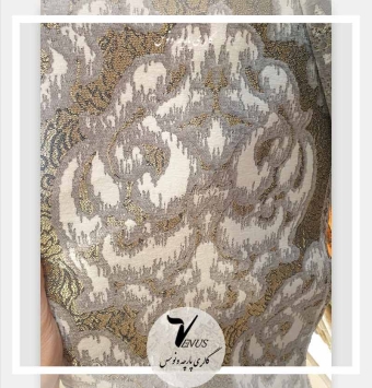 پارچه مبلی جدید طوسی شانل گلدار