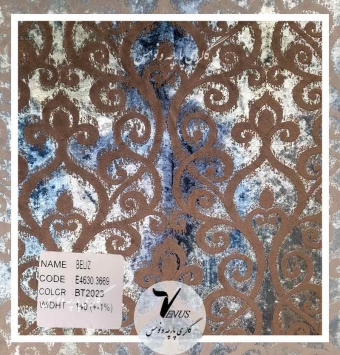 پارچه مبلی مخمل ترک طرح دار آبی Gaudi Evipek