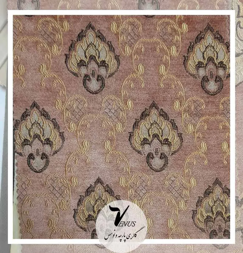 خرید فوری پارچه مبلی گلدار صورتی چرک ترک +ضمانتی | ونوس