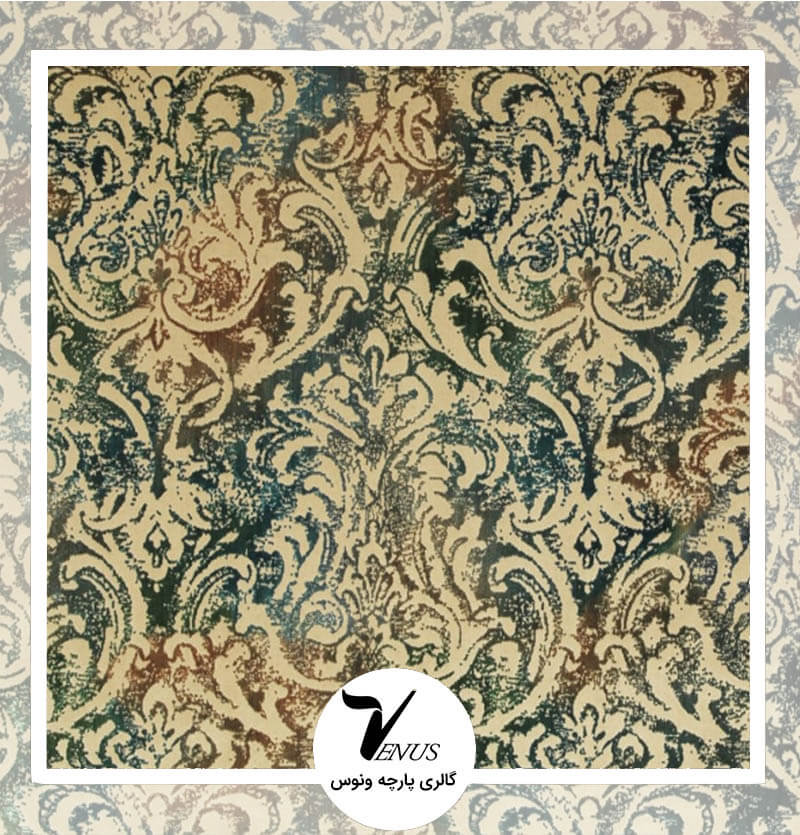 پارچه رومبلی ترک طرح گائودی رنگ سبز