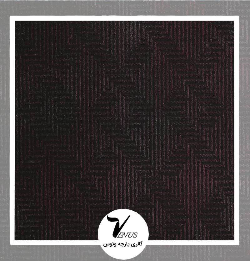 پارچه مبلی ترک طرح وستا مشکی زرشکی طرح هندسی
