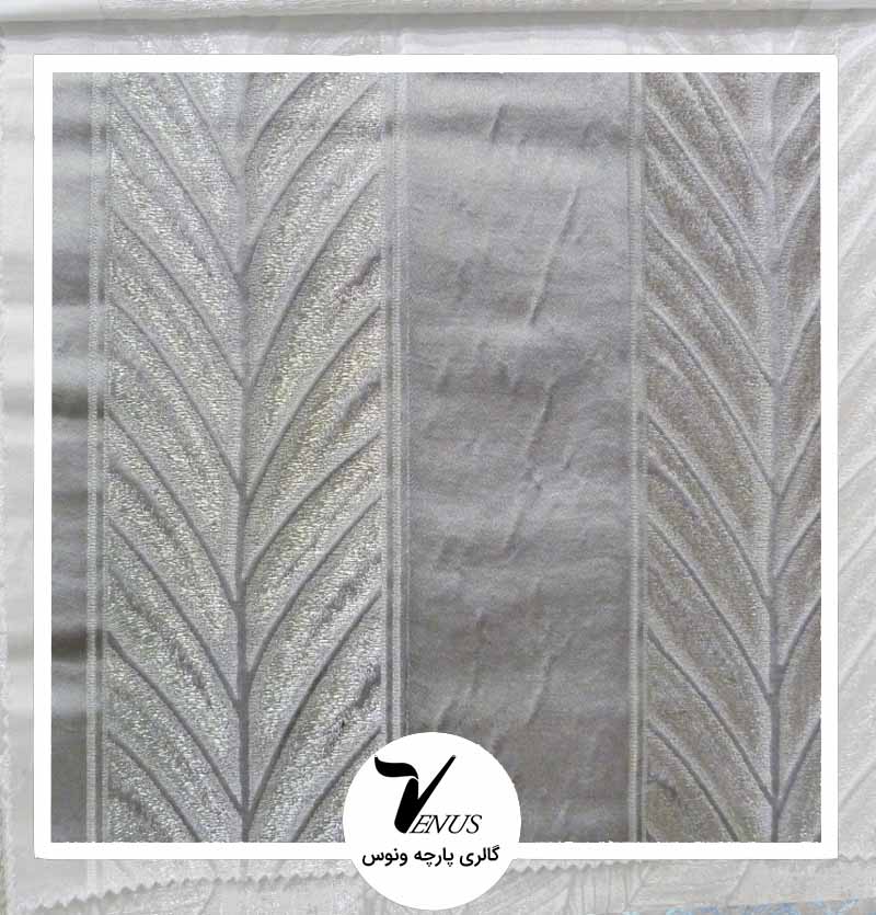 پارچه رومبلی ترک فلورا | رنگ نقره ای