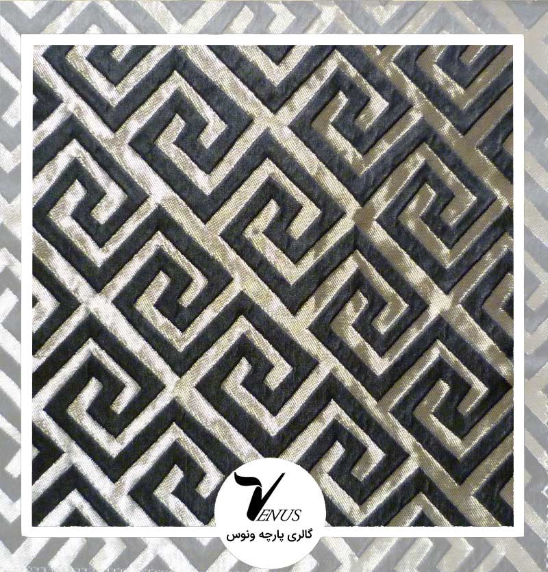 پارچه مبلی ترک کریستال بژ با گل تیره طرح کلاسیک