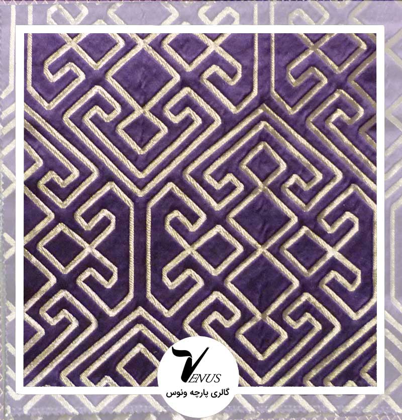 پارچه مبلی کریستال بنفش روشن متقارن