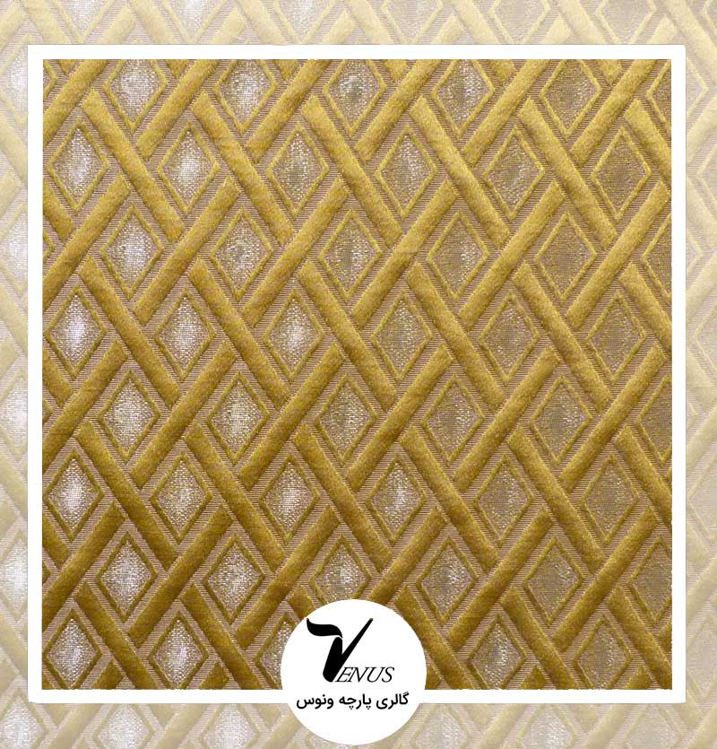 پارچه آبی نفتی ولنتاین طرح لوزی