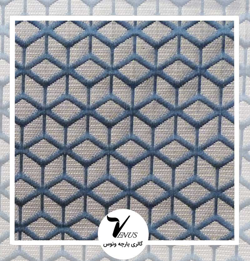 پارچه مبلی ترک طرح مریت رنگ آبی نفتی درباری 1