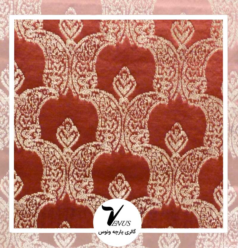 پارچه مبلی قرمز زرشکی لایف طرح 3