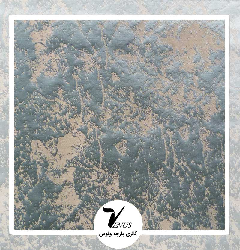 پارچه مبلی ترک رنگ سبزآبی مدل فلورا طرح پتینه