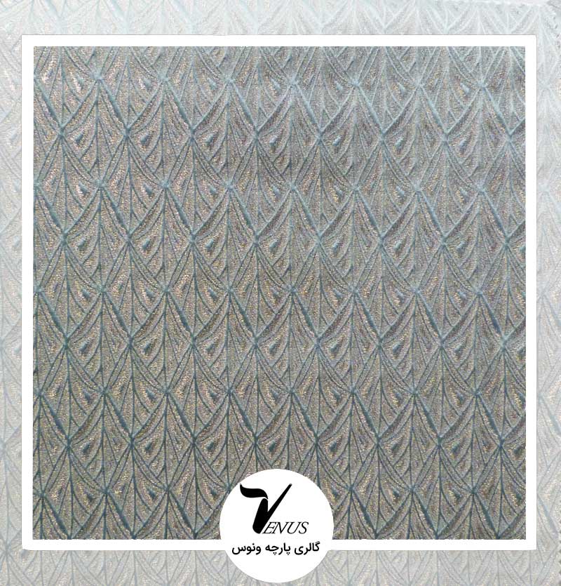 پارچه مبلی ترک رنگ سبزآبی مدل فلورا