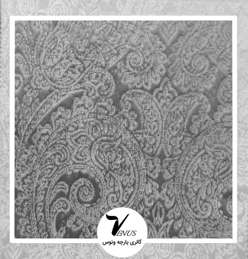 پارچه مبلی ترک طوسی گل ریز برای مبل سلطنتی