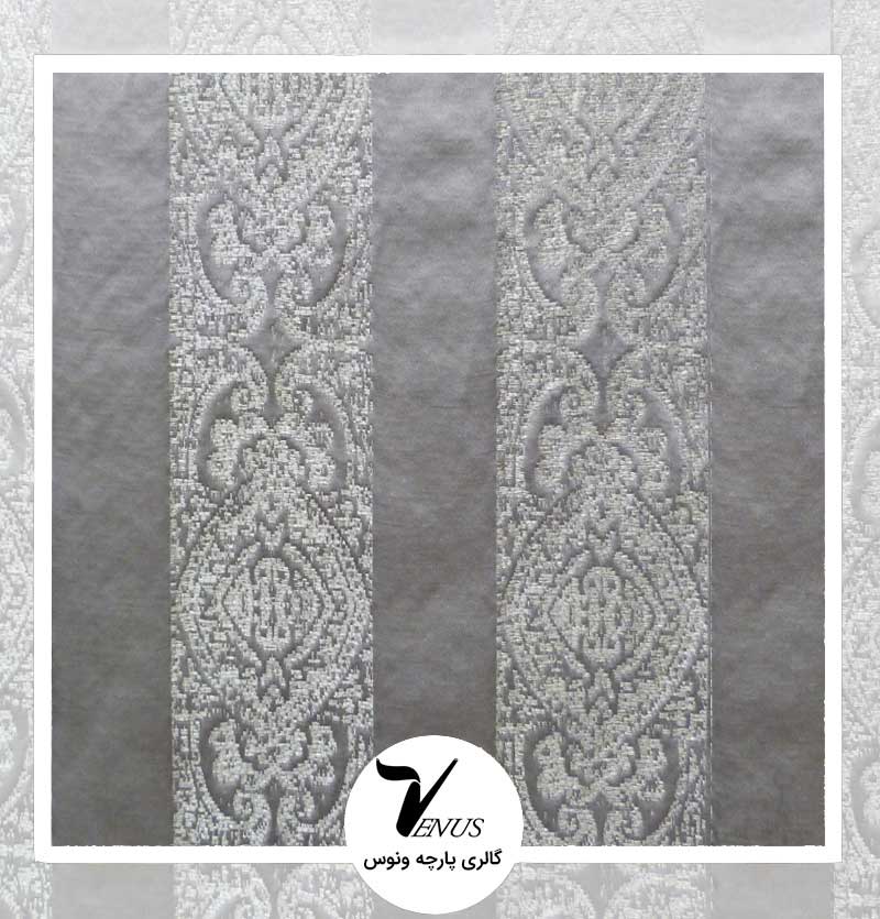 پارچه مبلی راه راه گل ریز ترک طوسی